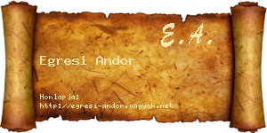 Egresi Andor névjegykártya